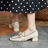 Dress Shoes Office Lady Fashion Pumps Square Toe Low Heels Pu Leather Slip-on Women's Spring Summer Daily Working Commuting