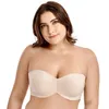 Kvinnors full täckning blommig jacquard icke-vadderad underwire minimizer multitway strapless bra 211110