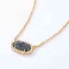 High-end ovale labradoriet ketting aanpasbare 925 sier mode grote edelsteen ketting