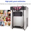 Automatic Sweet Cone Soft Ice Cream Makers Vending Machine Desktop Intelligent English Operating System Stainless Steel