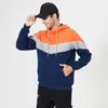 Erkek Hoodies Tişörtü Patchwork Çizgili Hoodie Erkekler Streetwear 2022 Hip Hop Boy Erkek Giyim High Sokak Kapüşonlu Sweatshirt