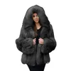 レディースファッション無地フェイクファージャケットカジュアル肥厚冬の暖かさルーズコートジャケット女性服トップス