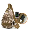 Модная уличная тактическая сумка для плеча мужская водонепроницаемая сумка для мессенджера с USB -зарядным портом таблетки и карман бутылки с водой 236 т 236 т.
