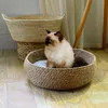 고양이 침대 바구니 둥지 잔디 짠 애완 동물 잠자는 하우스 중첩 스크래치 매트 패드 강아지 실내 211111