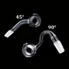 goedkoopste Glas oliebrander pijp dik 10mm 14mm 18mm Man Vrouw pyrex clear olie brander curve waterleiding voor roken water bong 45 90 graden