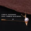 925スターリングシルバーブローチ女性カタツムリ動物真珠のローズゴールドカラーラペルピン男性スーツアクセサリーファッションジュエリー