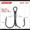100 st fiskekrokar Högt stål Kolmaterial Treble Black Hook Round Folded Saltwater Bass 30 2 Tackle Tools XHL4B 8NAIL2216