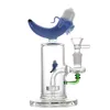 Narghilè spessi da 7,8 pollici Bong in vetro giallo blu verde unici Bong a forma di banana Olio Dab Rigs Soffione doccia Percolatore Tubi dell'acqua Giunto femmina da 14 mm con ciotola