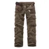 4 Color Arrival Mens Fashion Military Multi Pocket Cargo Pants Casual Straight Long Baggy Combat Trousers Large Size 210518
