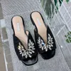 Top Quality Fashion Women Sandals Genuine Leather Slippers crystal buckle Summer Flat Stylist Slides Ladies Beach Sandal Party Wedding Slipper flip flops With Box