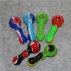 Pipa de silicona para fumar Tazón de vidrio herramienta dabber cenicero Tubos de mano de silicona portátiles