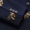蜂刺繍ブレザースリムフィットマスカリノAbiti Uomoウェディングプロムトゥイドウールの男性スタイリッシュなスーツジャケット