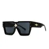 Explosive style sunglasses with rice nails European and American street style net red model women square sunglasses