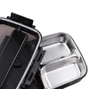 Dinnerware Sets Portable 304 Stainless Steel Bento Box With 3 Compartments Lunch Leakproof Microwave Heating Container Tableware Adults