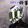 Motosiklet Kaskları Ücretsiz Hediyeler Yetişkin Süper Serin Çift Lens Kask Tam Yüz Sıcak Kış Motosiklet Moto Scooter Kadın Casque