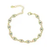 Goud gevuld Micro Pave White Green CZ Cute Lovely Turkish Evil Eye Lucky Jewelry Bohemen Boho Charm Beaded Bracelet