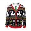 Santa Riding Unicorn забавный уродливый Рождественский свитер Пуловер Xmas Jumpers Tops Женщины Мужчины Осень зима Отпускная вечеринка Толстовка Y1118