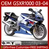 حقن العفن الجسم لسوزوكي GSX-R1000 GSXR 1000 CC GSXR-1000 K 3 2003-2004 هيكل السيارة 67NO.27 K3 1000CC GSXR1000 03 04 GSX R1000 2003 2004 OEM FALTINGS KIT Blk Blk Black Glossy