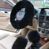 3Pcs Coprivolante sfocato in peluche per auto universale Pomello del cambio in pelliccia di lana186c