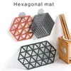 Paspaslar Pedleri E8FF Silikon Sofra Yalıtım Mat Hexagon Ped Kase Placemat Ev Masa Dekorasyon Için Mutfak Aracı