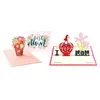 Greeting Cards 3D -Up Mothers Day Gifts Heart Flowers Bouquet With Envelope Birthday Card For Mom