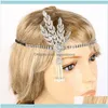 Aessórios Ferramentas ProductsGreat Gatsby Headband Hat 1920s Cabelo Tampão Sier Marfim Marfim Vintage Flapper Traje Vestido Aessórios1 Drop Delivery 2