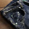 New Men's Slim-Fit Ripped Pants New Men's Painted Jeans Patch Beggar Pants Jumbo Size S-4XL X0621