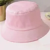 Cappello da pescatore pieghevole estivo per bambini coreano per adulti Tinta unita Hip Hop Protezione UV da spiaggia a tesa larga Round Top Protezione solare Berretto da pescatore G220311