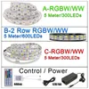Flexible LED Strips Lights DC 12V RGB Double Row High Britghtness SMD5050 600 LEDs IP65 Waterproof 5m Tape Lighting for Outdoor lamps usalight