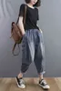 Women's Jeans Spring Fashion Hip Hop Street Cotton Bleached Harem Pants Loose Baggy Elastic Waist Multi-Pocket Clothes 211129