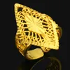 Anelli del cluster Scatola libera 24k Gold Color Anello per le donne Gioielli per feste Etiopi / African Moda Girls Regali