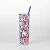 650ml Tie-dye Stainless Steel Straight Cup Creative Cups Tie Dye Insulated Tumblers with Straw and Cover FY4610 SS1107