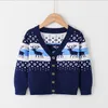 27 YearsKids Christmas cartoon knit sweater cardigan children printed jacquard jacket baby girl sweaters Jumper wool blends boys 3440538