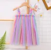 Dzieci Sukienki Dziewczyny Tulle Suspender Spirts Sling Gaza Rainbow Pompatyczny Summer Princess Dresses Girl Designer Clothes Ball Suknia Suknia Dance Party Elegant Spódnica B7973