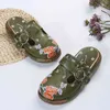 Terlik Yaz Kadın Kama Sandalet Kutusu Toe Toka Vintage Anti Kayma Deri Rahat Kadın Platformu Retro Shoes220308