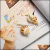 Charm Earrings Jewelry Yamog Natural Conch Shell Bohemian Women Alloy Earring Hook European Beach Vacation Party Ear Drop Ornaments Aessorie