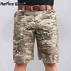 ReFire Gear Hommes Camo Armée Tactique Pantalon Court Combat Militaire Multi Poche Cargo Shorts Soldat Été Short De Travail Imperméable 210329