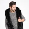 Herenvesten Jas Mannen Faux Bont Vest Mouwloze Winter Body Warme Jas Hooded Gilet Gilet 487G-733G