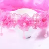 حجارة الزفاف 41XC Girls Wedding Hairband 2 Tier Mesh حجاب الزهور التاج من الدانتيل زهرة تقليد لؤلؤة الرقصات الرقص على التواصل