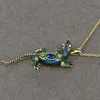 Pins, broscher Unik Mode Design Sense Emalj Gecko Färgad Glaze Big Brosch Animal Tillbehör High-End Retro Oil Drip