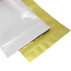 Partihandel Bulk Pouch Små Ziplock Väskor One Side Gold Translucent Windows Resealable Plast Bagshigh Qty