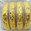 Women Bangle Classic Carved Bracelet 18k Yellow Gold Filled Fashion Female Dubai Jewelry Dia 6cm