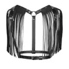 Women's Harness Erotic Lingerie Sex Cosplay Costume PU Leather Adjustable Body Chest Bondage Belt With Shoulder Tassel Bras S292n