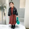 Herfst Style Girl's Lederen Doek Kinderjas Modieuze Babyjas Western Top Baby Meisje Kleding 210515