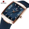 Recompensa Moda Blue Men's Watches New to top Luxury Marca Relógio Homens Negócios À Prova D 'Água Aço Inoxidável Quartz WristWatch 210407