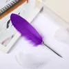 Party Favor Retro Feather Ball Pen Studentpris Presentfjädrar Pennor Novell Ballpoint Quill Tillbaka till skolpapper T9i001236