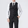 (Blazer + pantalon + gilet) 3 pièces hommes Costume Slim Fit mariage tenue de soirée affaires noir hommes Costume élégant Costume Mariage Homme