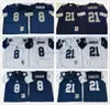 Ncaa Vintage 75th Retro College Football Jerseys Ed White Blue Jersey 002