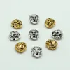 Amuletos de metal Faça você mesmo Antique Sliver Ouro Contas de cabeça de leão tibetano Contas espaçadoras para fabricação de joias 11x12mm
