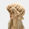 Berets 2021 Autumn Winter Warm Fur Solid Color Beret Hats For Women And Girl Painter Hat Beanie Cap 48